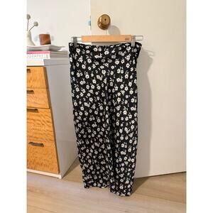 Dress Forum Floral Midi Skirt Black White Satin Cottagecore ✨‎